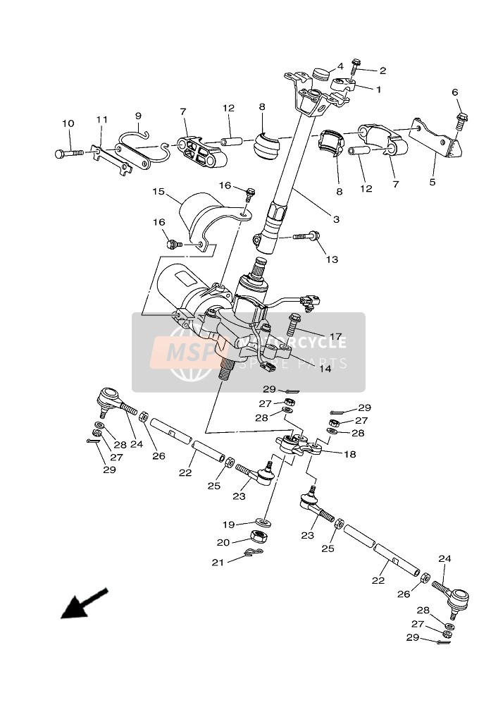 Yamaha YFM700F GRIZZLY 700 EPS (MDBM2) 2019 Sturen voor een 2019 Yamaha YFM700F GRIZZLY 700 EPS (MDBM2)