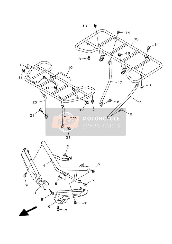 Yamaha YFM700F GRIZZLY 700 EPS (PDG)(DPBSN)(DNSR) 2019 SCHUTZVORRICHTUNG für ein 2019 Yamaha YFM700F GRIZZLY 700 EPS (PDG)(DPBSN)(DNSR)