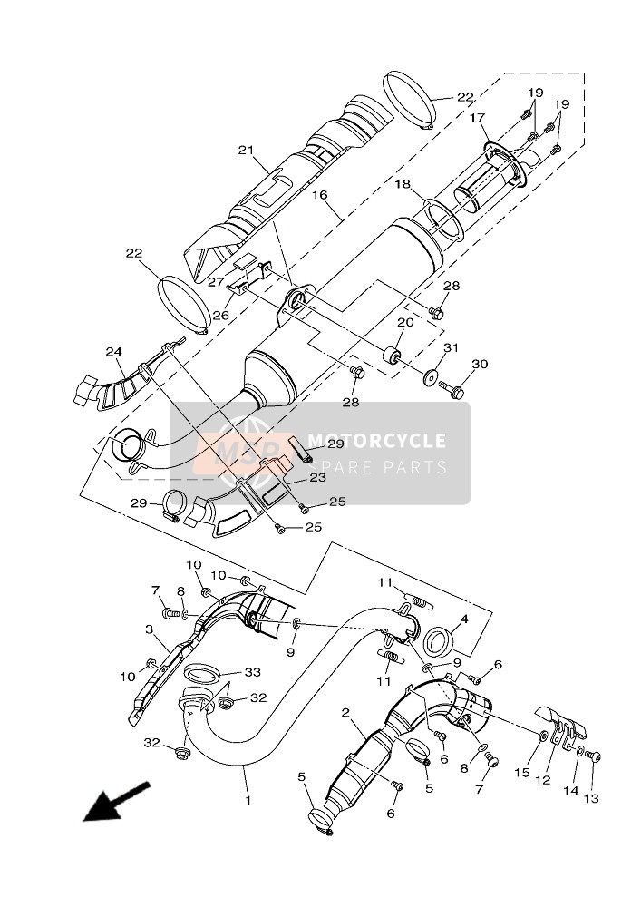 Yamaha YFM700F KODIAK 700 2019 Échappement pour un 2019 Yamaha YFM700F KODIAK 700