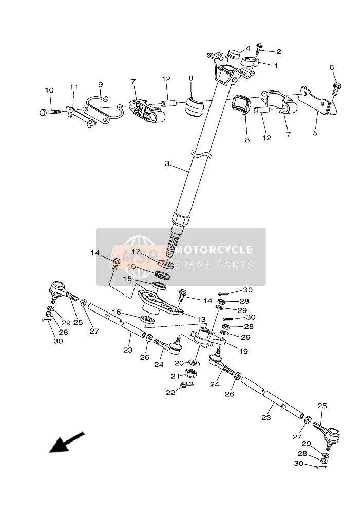 Yamaha YFM700F KODIAK 700 2019 Steering for a 2019 Yamaha YFM700F KODIAK 700