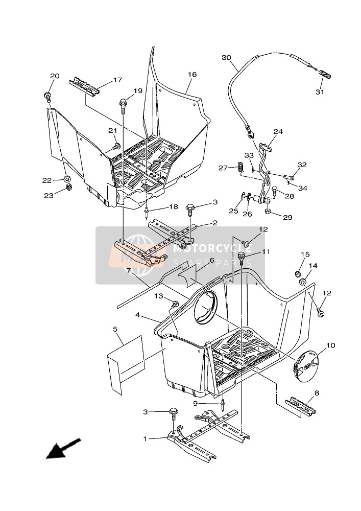 Yamaha YFM700F KODIAK 700 2019 Estar & Reposapiés para un 2019 Yamaha YFM700F KODIAK 700