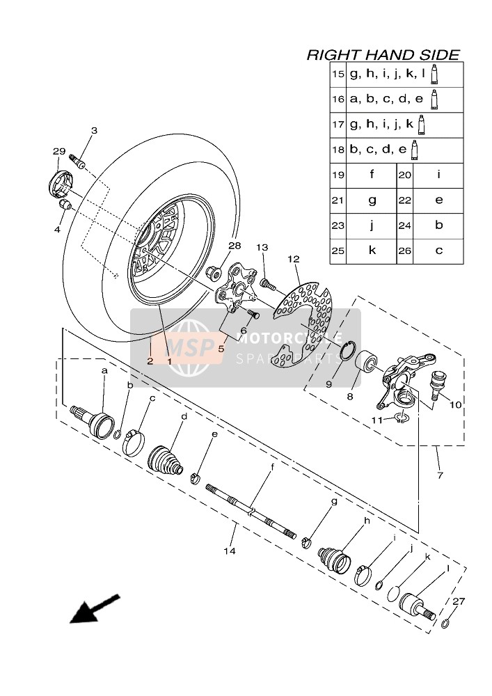 Yamaha YFM700F KODIAK 700 EPS (LGB)(MDBM2) 2019 Roue avant 2 pour un 2019 Yamaha YFM700F KODIAK 700 EPS (LGB)(MDBM2)