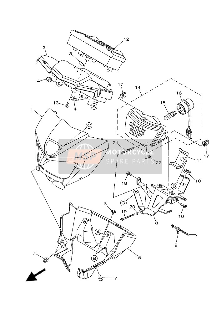 Yamaha YFM700F KODIAK 700 EPS (PDG)(DBSN) 2019 Headlight 2 for a 2019 Yamaha YFM700F KODIAK 700 EPS (PDG)(DBSN)