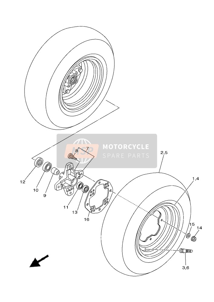 Yamaha YFM700R (DNSR) 2019 Ruota anteriore per un 2019 Yamaha YFM700R (DNSR)