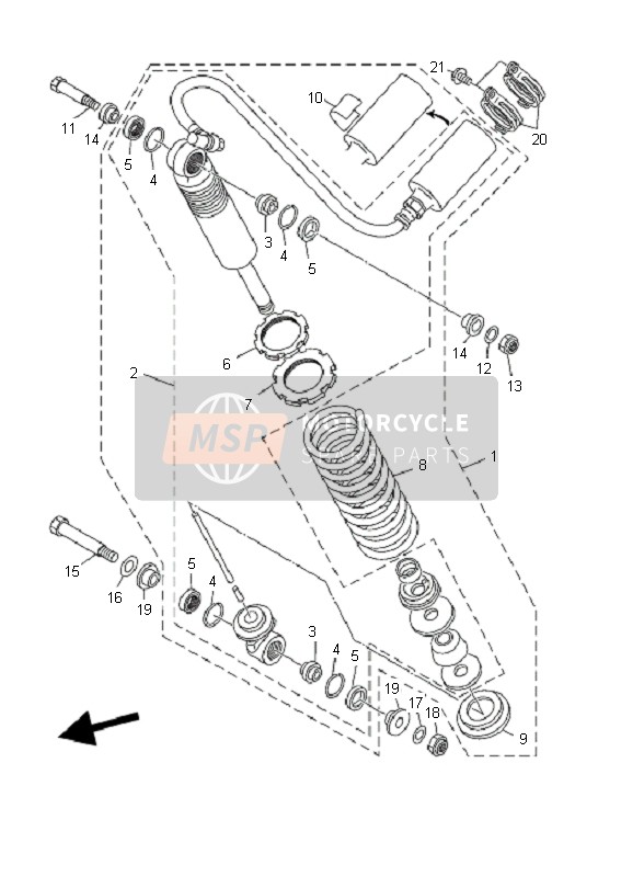 Yamaha YFM350 WARRIOR 2003 Rear Suspension for a 2003 Yamaha YFM350 WARRIOR