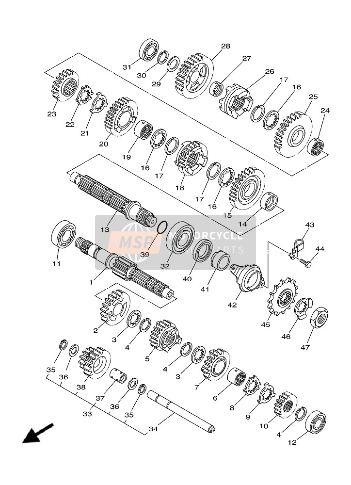 Yamaha YFM700R (BNS5)(DRSH) 2019 Transmission for a 2019 Yamaha YFM700R (BNS5)(DRSH)