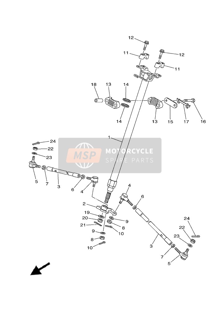 Yamaha YFM700R (BNS5)(DRSH) 2019 Steering for a 2019 Yamaha YFM700R (BNS5)(DRSH)