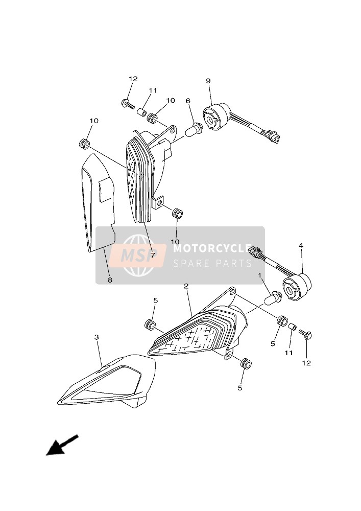 Yamaha YFM700R (BNS5)(DRSH) 2019 Faro para un 2019 Yamaha YFM700R (BNS5)(DRSH)