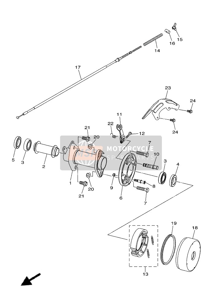 Yamaha YFZ50 2019 Rear Brake for a 2019 Yamaha YFZ50