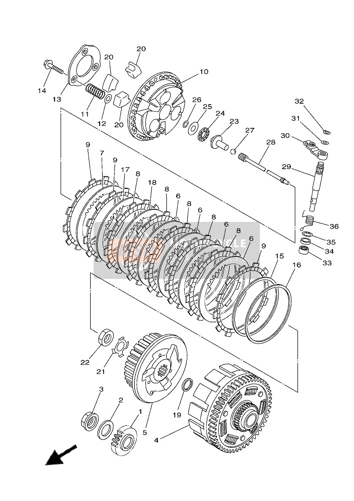 Yamaha YFZ450R (BNS5) 2019 Embrayage pour un 2019 Yamaha YFZ450R (BNS5)