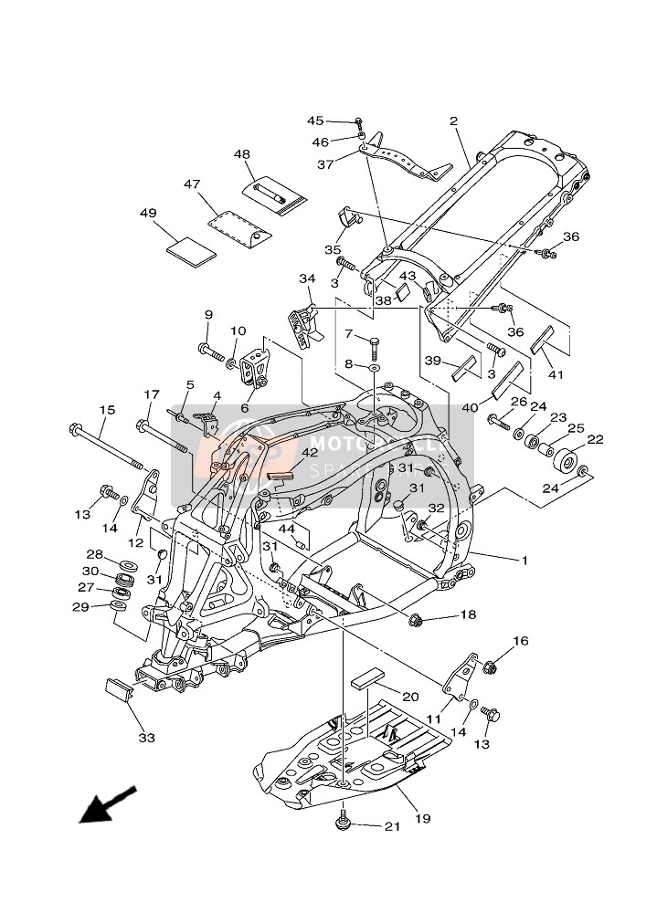 Yamaha YFZ450R (BNS5) 2019 Frame voor een 2019 Yamaha YFZ450R (BNS5)