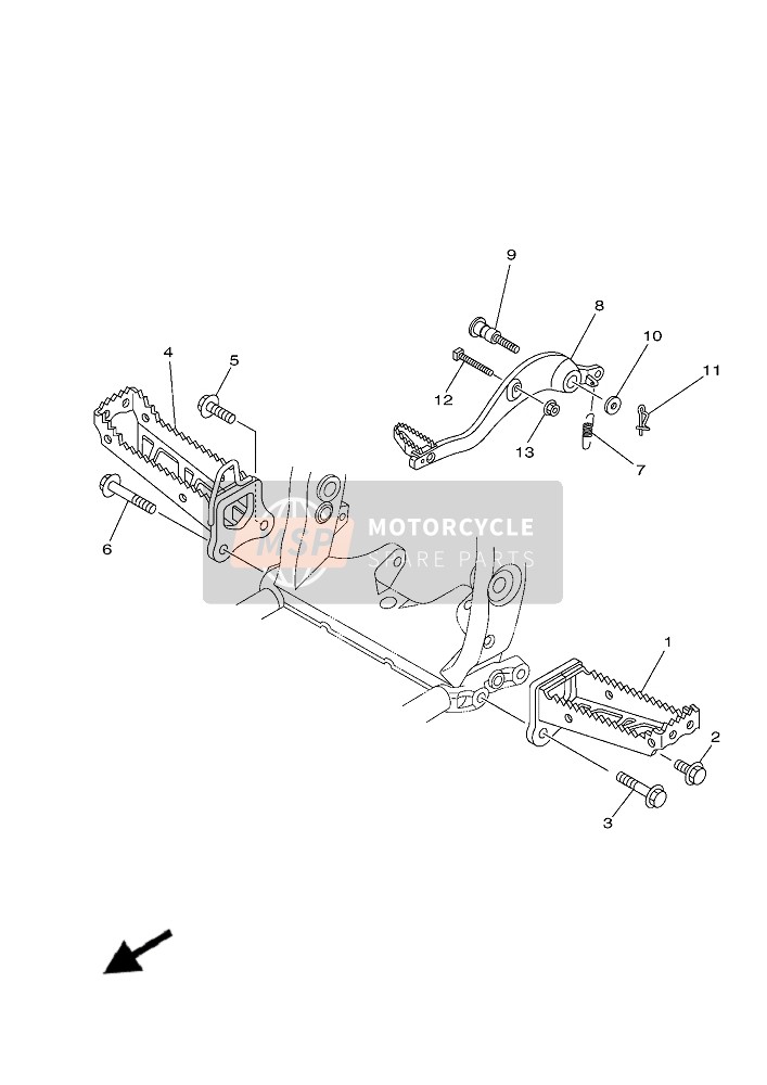 Yamaha YFZ450R (BNS5) 2019 Supporter & Repose Pieds pour un 2019 Yamaha YFZ450R (BNS5)