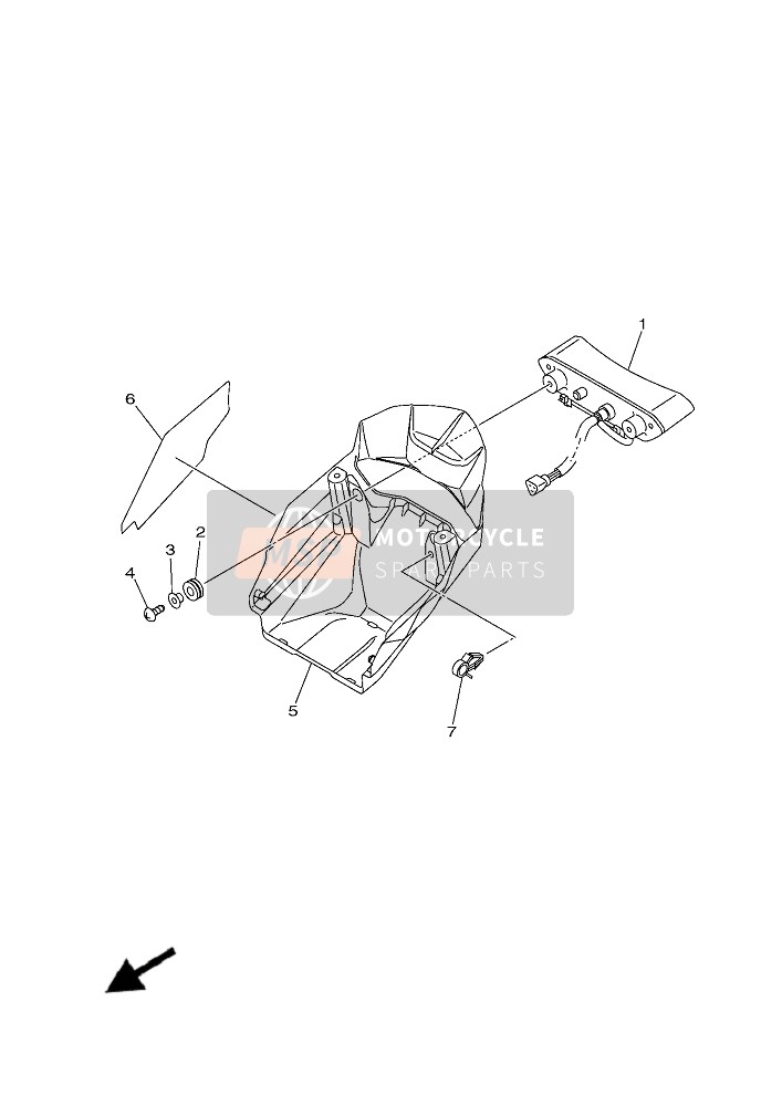 Yamaha YFZ450R (BNS5) 2019 Fanale Posteriore per un 2019 Yamaha YFZ450R (BNS5)