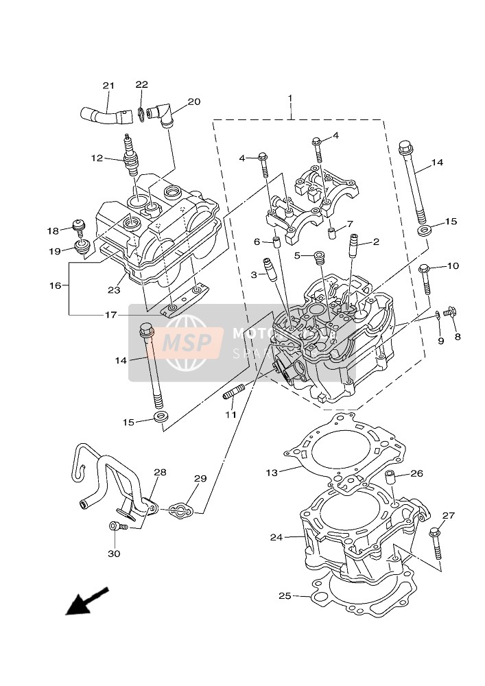 Yamaha YFZ450R (DPBSE) 2019 Cilindro para un 2019 Yamaha YFZ450R (DPBSE)