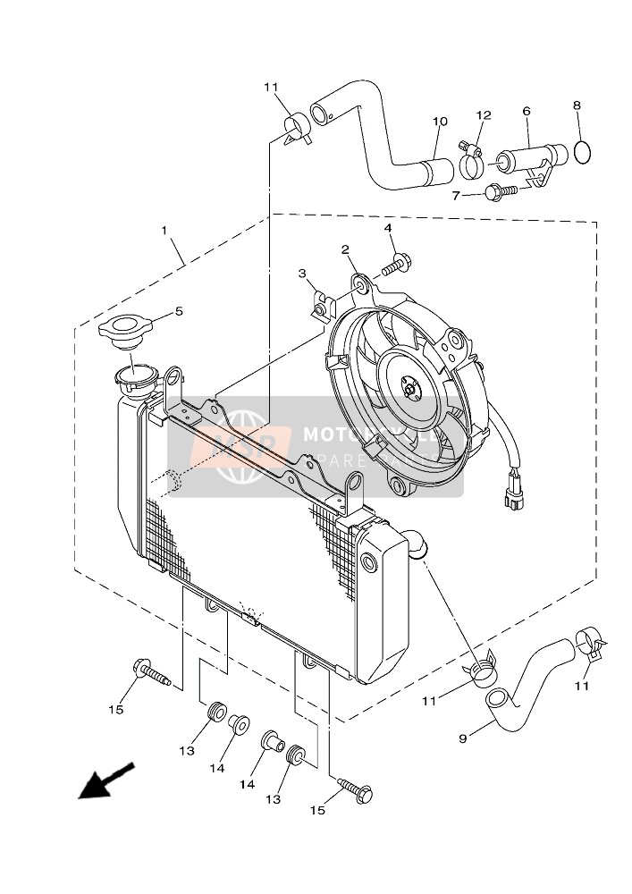 Yamaha YFZ450R (DPBSE) 2019 Radiator & Hose for a 2019 Yamaha YFZ450R (DPBSE)