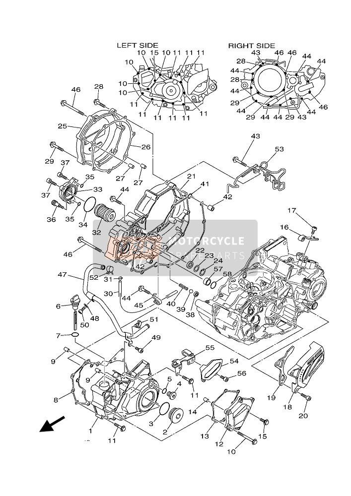 Yamaha YFZ450R (DPBSE) 2019 Crankcase Cover 1 for a 2019 Yamaha YFZ450R (DPBSE)