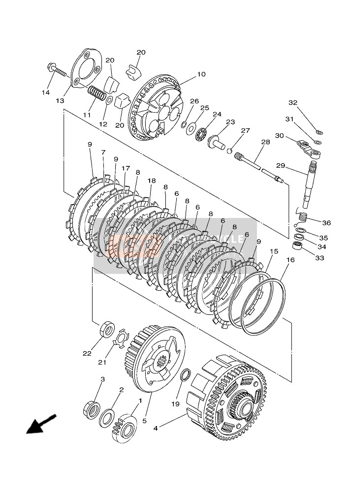 Yamaha YFZ450R (DPBSE) 2019 Embrayage pour un 2019 Yamaha YFZ450R (DPBSE)