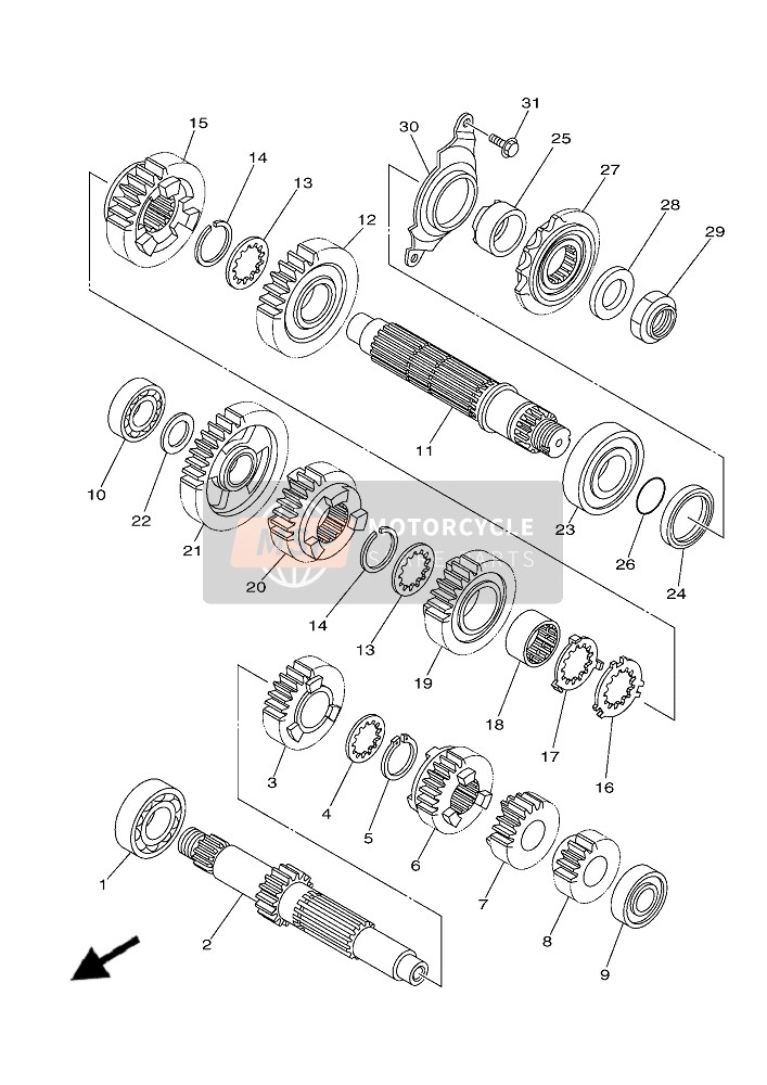 Yamaha YFZ450R (DPBSE) 2019 Transmission pour un 2019 Yamaha YFZ450R (DPBSE)