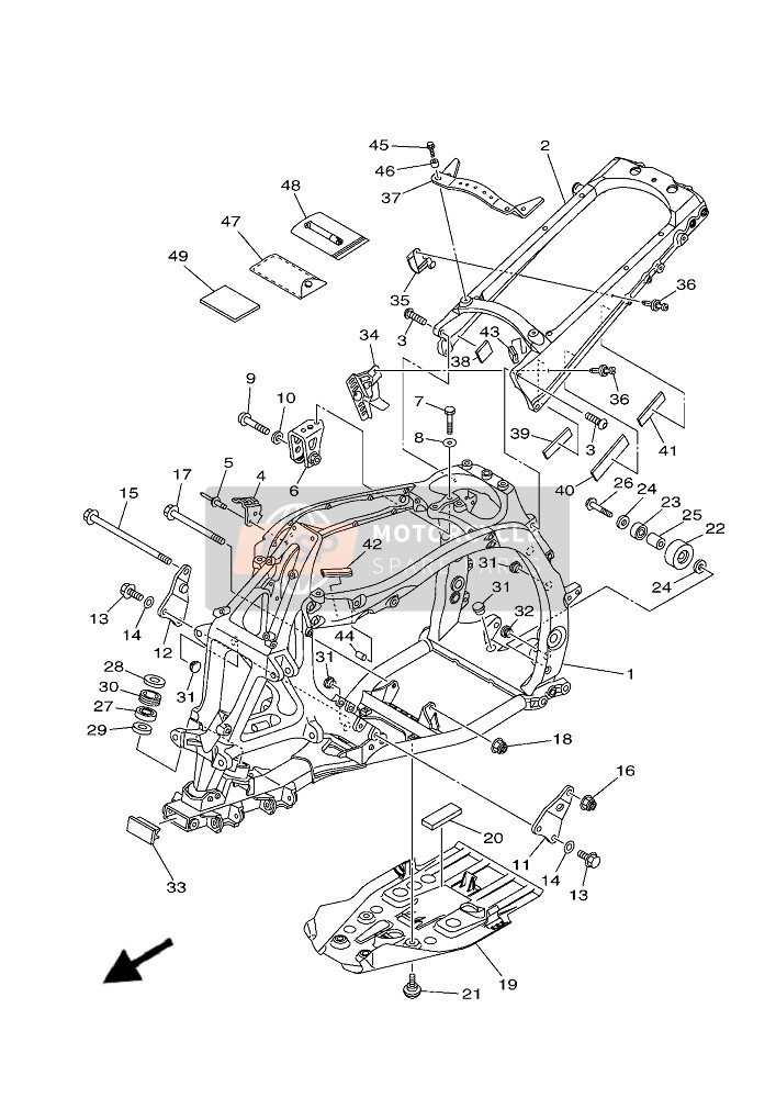 Yamaha YFZ450R (DPBSE) 2019 Telaio per un 2019 Yamaha YFZ450R (DPBSE)