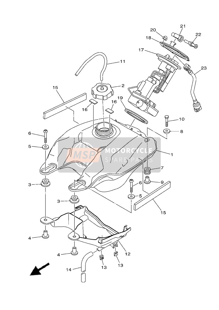 Yamaha YFZ450R (DPBSE) 2019 Réservoir d'essence pour un 2019 Yamaha YFZ450R (DPBSE)