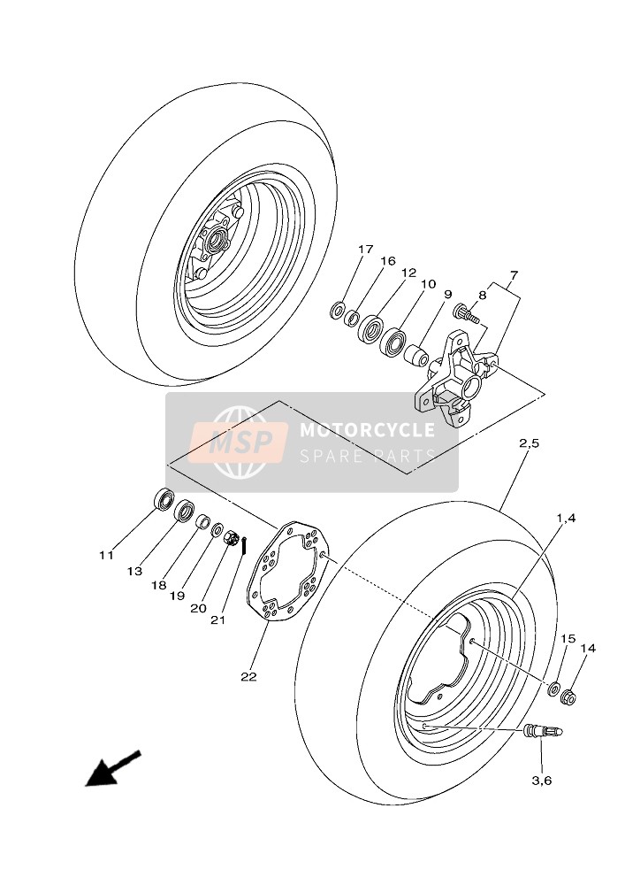 Yamaha YFZ450R (DPBSE) 2019 Front Wheel for a 2019 Yamaha YFZ450R (DPBSE)