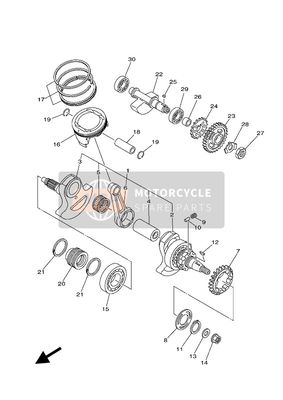 Yamaha GRIZZLY 700 EPS 2020 Vilebrequin & Piston pour un 2020 Yamaha GRIZZLY 700 EPS