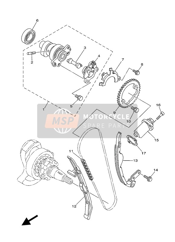 Yamaha GRIZZLY 700 EPS 2020 Nokkenas & Ketting voor een 2020 Yamaha GRIZZLY 700 EPS