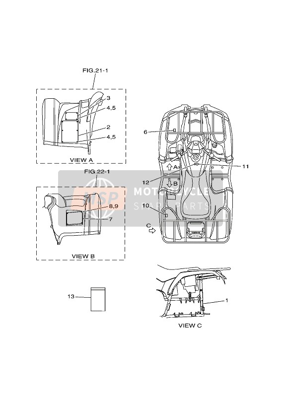 Yamaha KODIAK 450 2020 Emblème & Étiquette 1 pour un 2020 Yamaha KODIAK 450