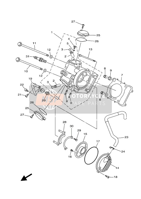 Yamaha KODIAK 450 EPS 2020 Cabeza de cilindro para un 2020 Yamaha KODIAK 450 EPS