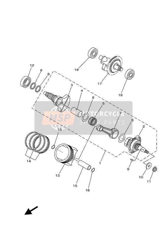 Yamaha KODIAK 450 EPS 2020 Vilebrequin & Piston pour un 2020 Yamaha KODIAK 450 EPS