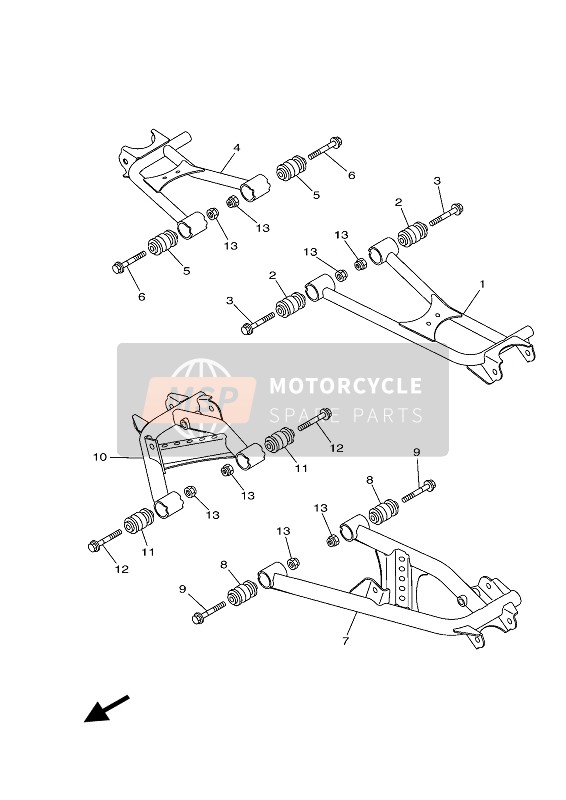 Yamaha KODIAK 450 EPS 2020 REAR ARM for a 2020 Yamaha KODIAK 450 EPS