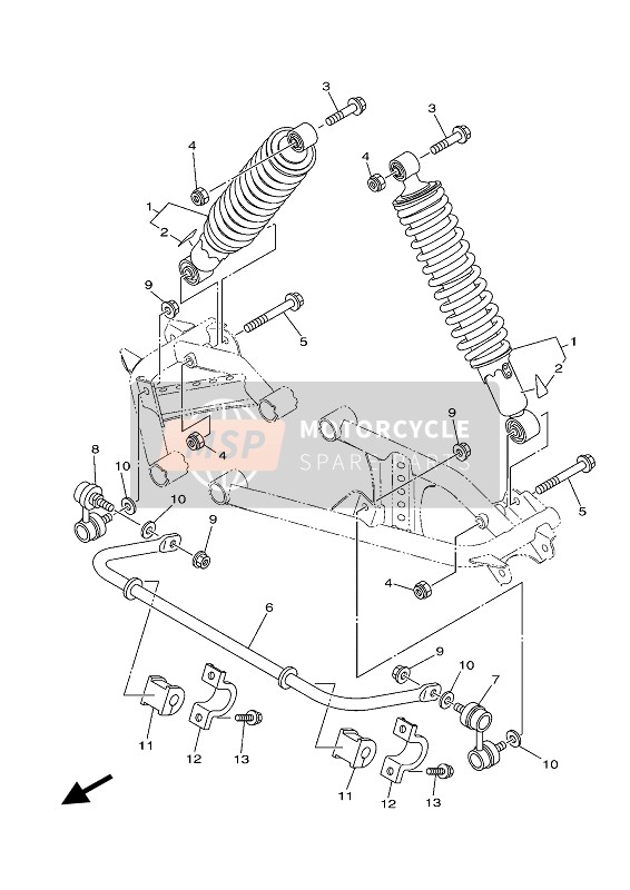 Yamaha KODIAK 450 EPS 2020 Suspensión trasera para un 2020 Yamaha KODIAK 450 EPS