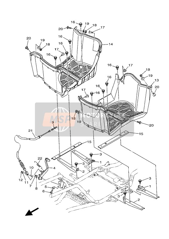 Yamaha KODIAK 450 EPS 2020 Supporter & Repose Pieds pour un 2020 Yamaha KODIAK 450 EPS