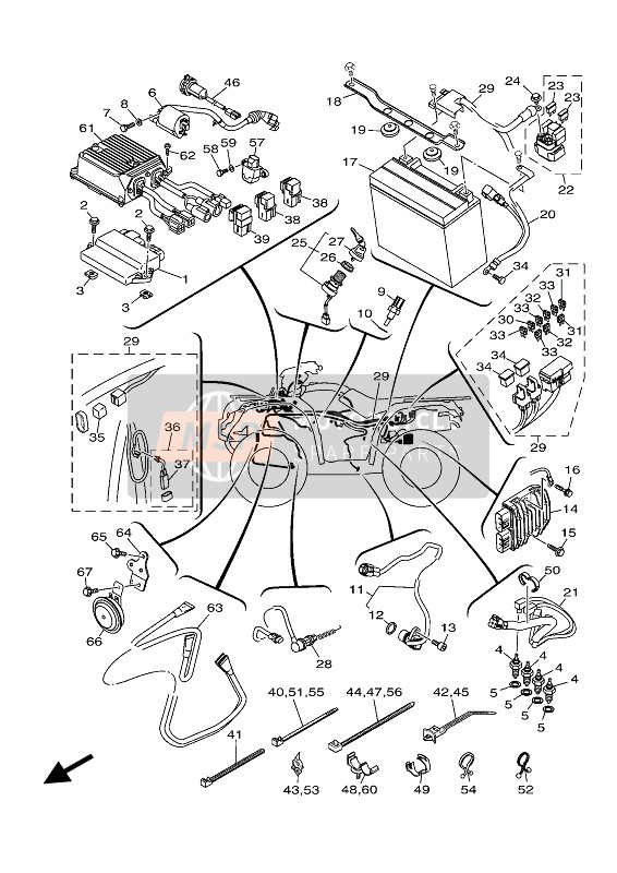 B5R823090000, Wire, Sub Lead, Yamaha, 1