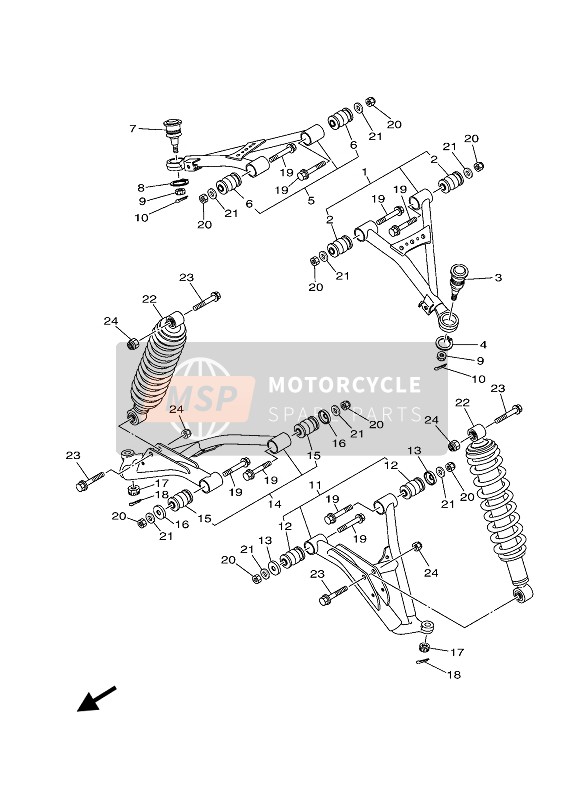 Yamaha KODAK 700 2020 Suspensión delantera & Rueda para un 2020 Yamaha KODAK 700