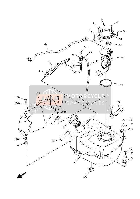Yamaha KODAK 700 2020 Serbatoio di carburante per un 2020 Yamaha KODAK 700