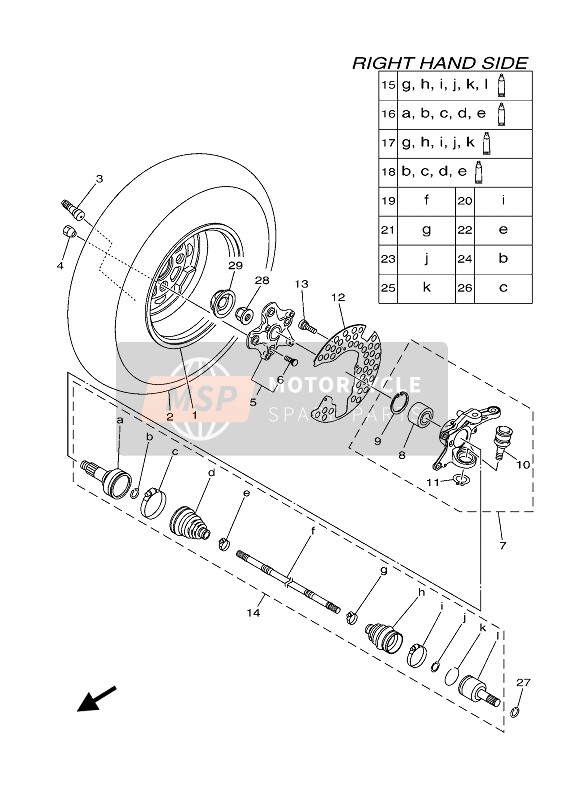 Yamaha KODAK 700 2020 FRONT WHEEL 2 for a 2020 Yamaha KODAK 700