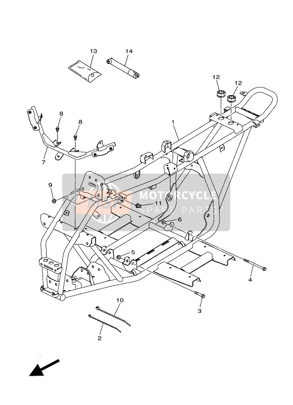 Yamaha YFM90R 2020 FRAME for a 2020 Yamaha YFM90R