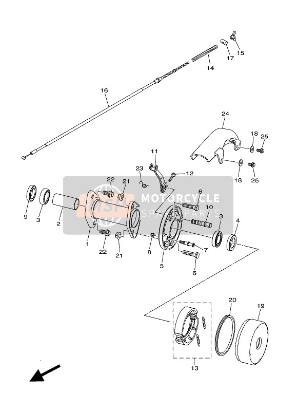 Yamaha YFM90R 2020 BREMSE HINTEN für ein 2020 Yamaha YFM90R