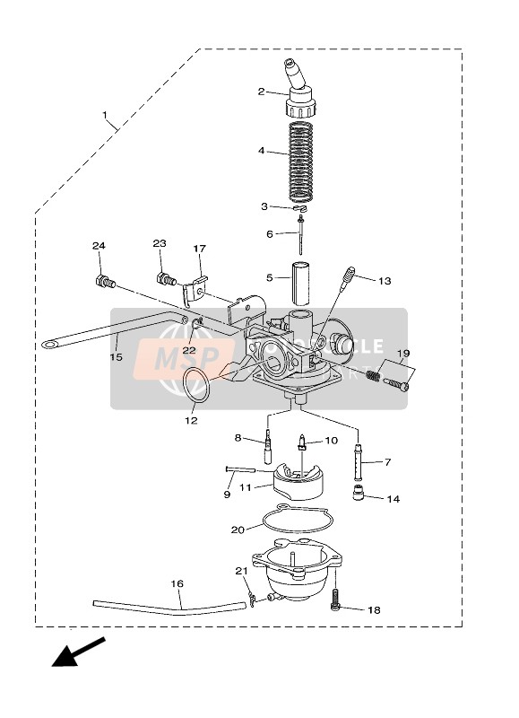 Yamaha YFZ250 2020 CARBURETOR for a 2020 Yamaha YFZ250