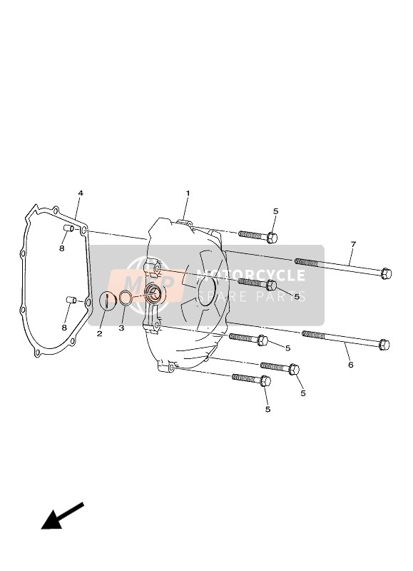 Yamaha YFZ250 2020 CRANKCASE COVER 1 for a 2020 Yamaha YFZ250