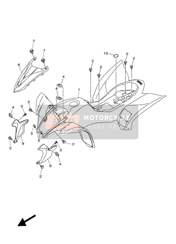 BW4F1500E000, Front Fender Assy, Yamaha, 0