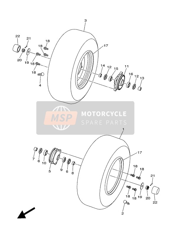 Yamaha YFZ250 2020 VORDERRAD für ein 2020 Yamaha YFZ250