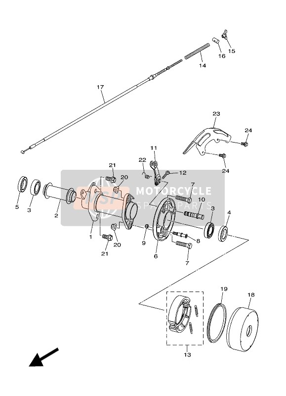 Yamaha YFZ250 2020 BREMSE HINTEN für ein 2020 Yamaha YFZ250