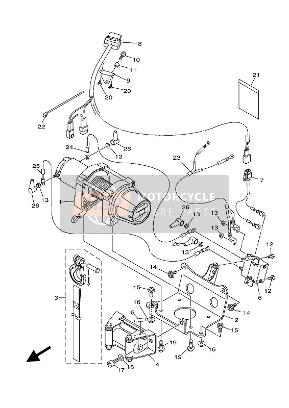 958121001600, Boulon, Yamaha, 2