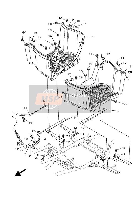 Yamaha KODIAK 450 2021 Estar & Reposapiés para un 2021 Yamaha KODIAK 450