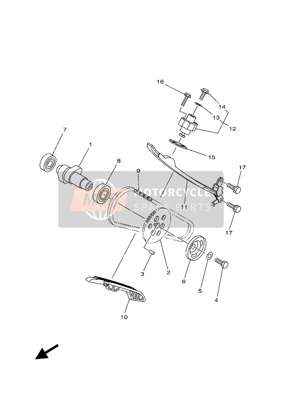 Yamaha KODIAK 450 EPS 2021 Nokkenas & Ketting voor een 2021 Yamaha KODIAK 450 EPS