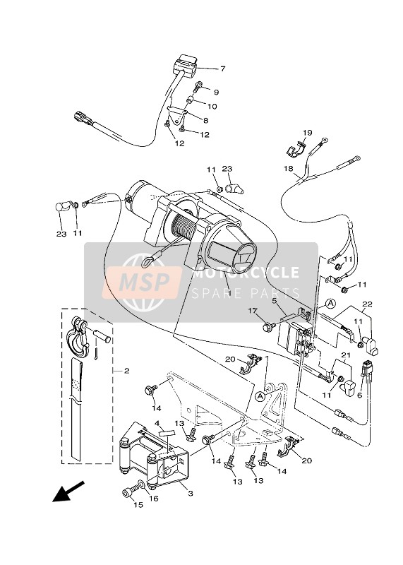 Yamaha KODIAK 450 EPS 2021 Winch for a 2021 Yamaha KODIAK 450 EPS