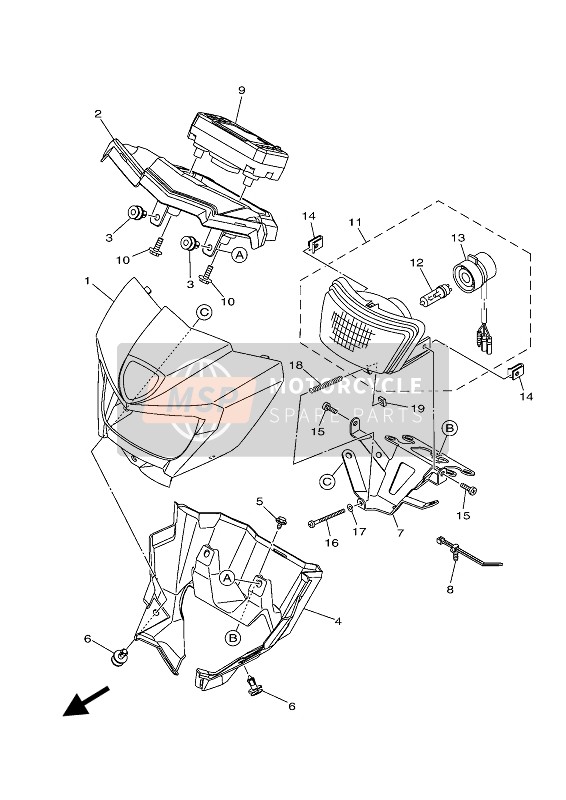 Yamaha KODIAK 450 EPS 2021 Koplamp 2 voor een 2021 Yamaha KODIAK 450 EPS