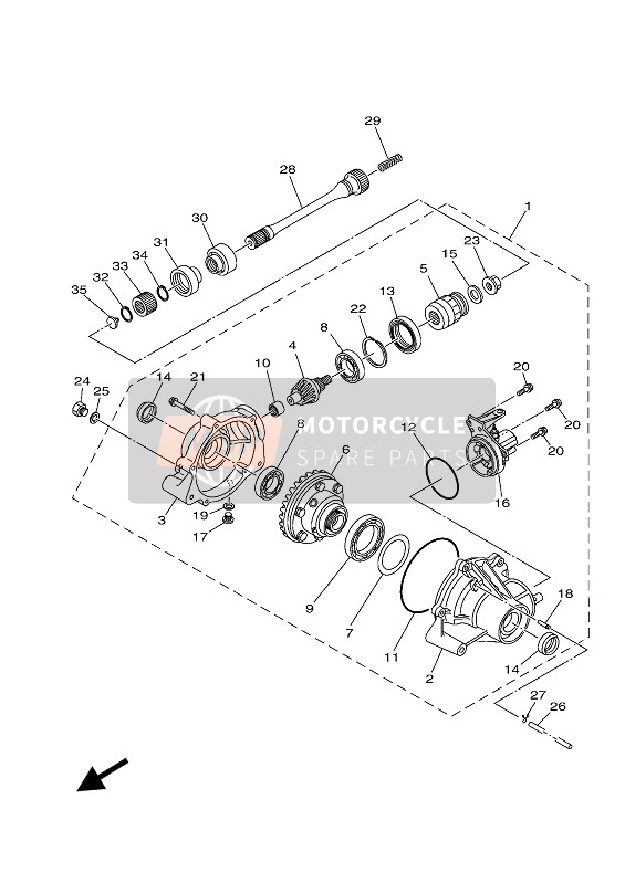 Yamaha KODIAK 700 2021 Diferencial delantero para un 2021 Yamaha KODIAK 700